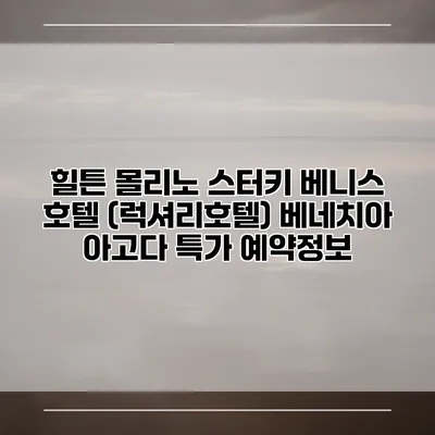 힐튼 몰리노 스터키 베니스 호텔 (럭셔리호텔) 베네치아 아고다 특가 예약정보
